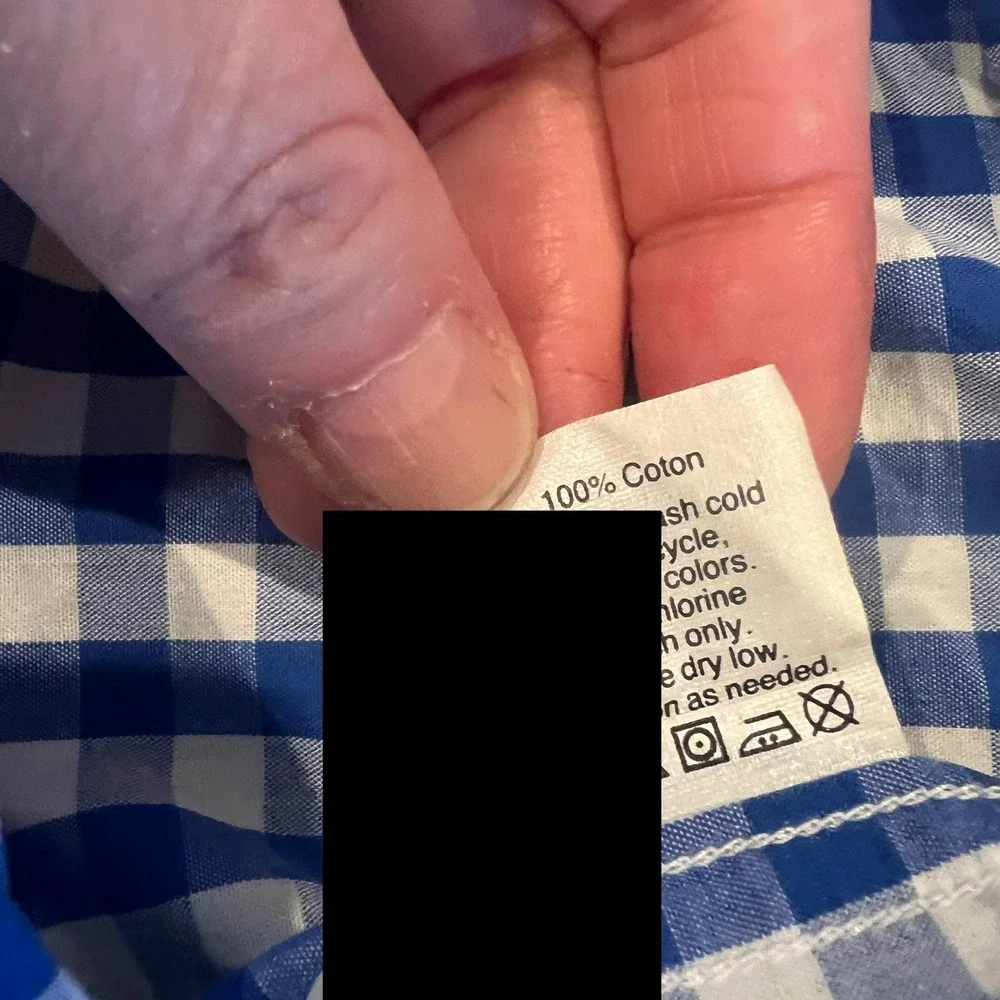 J. Crew Mens Large Blue White Gingham Button Down‎ Long Sleeve Shirt